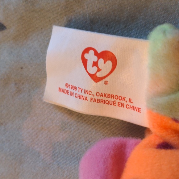 1999 Ty Teenie Beanie Babies Lips the Fish Plush - Picture 4 of 7